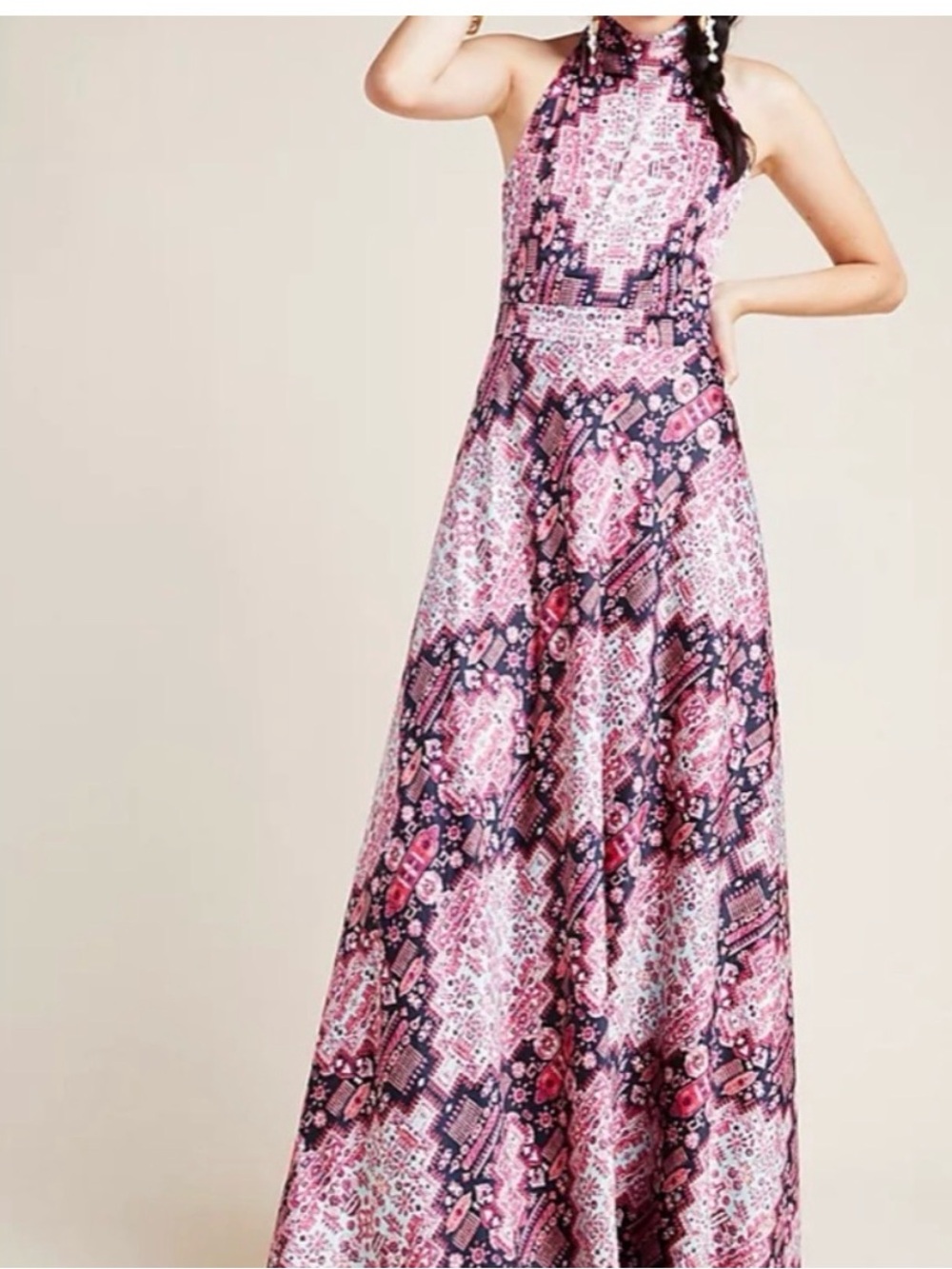 Nicole Miller for Anthropologie Moroccan Serene Halter Maxi Dress